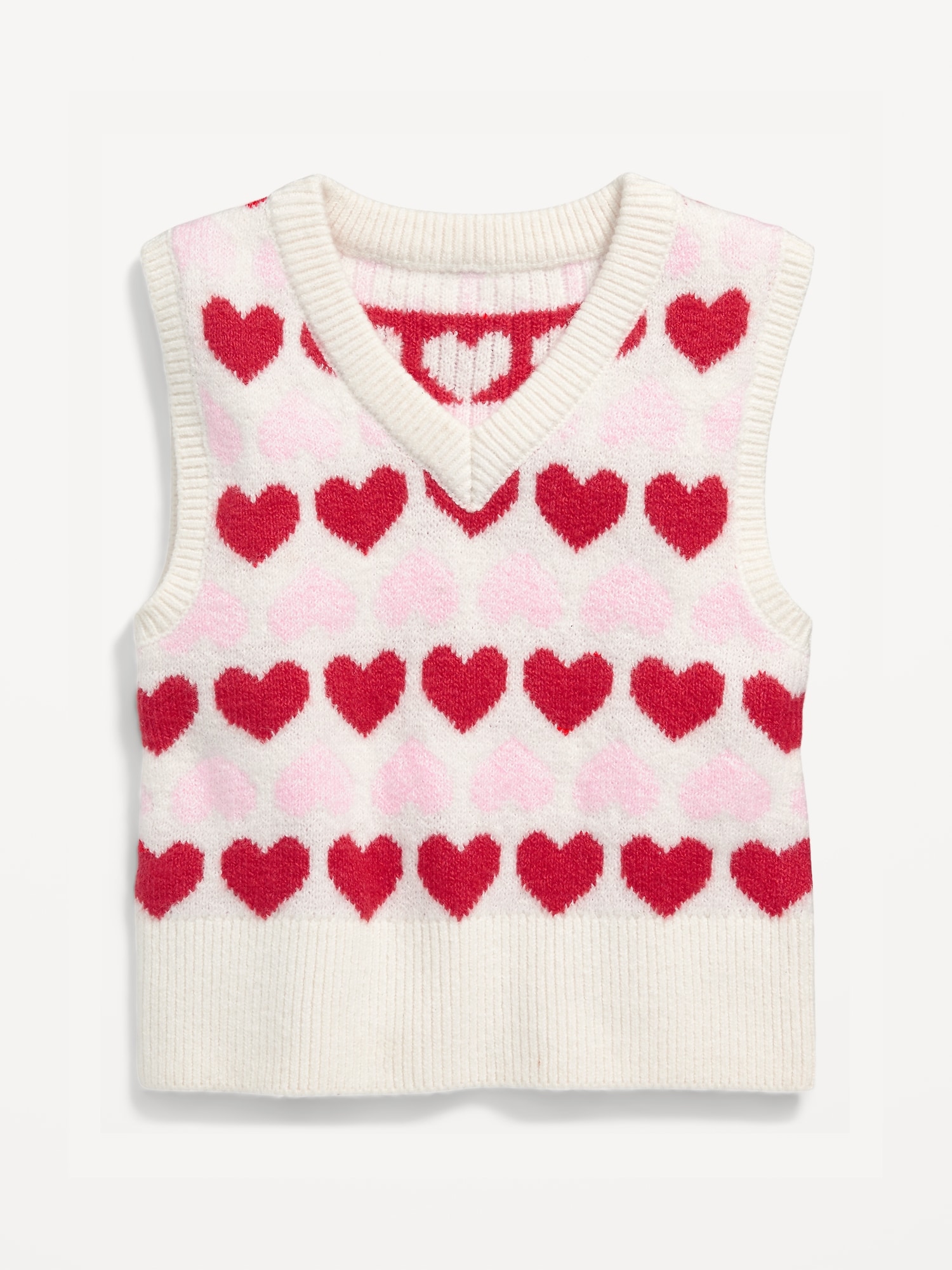 Old Navy Kids' Heart-Print Jacquard Sweater Vest - - Size XS