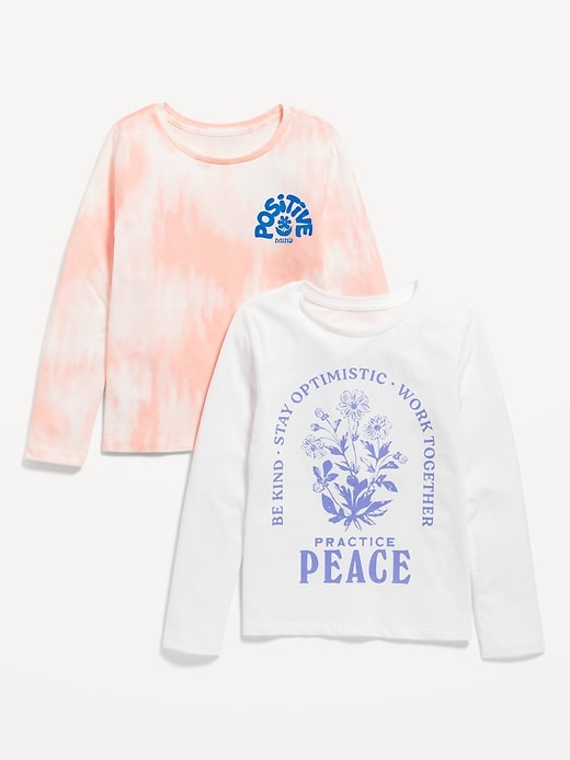 View large product image 1 of 1. Long-Sleeve Graphic T-Shirt 2-Pack for Girls