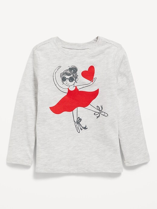 View large product image 1 of 1. Long-Sleeve Graphic T-Shirt for Toddler Girls