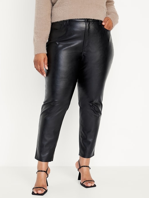Image number 7 showing, High-Waisted OG Straight Faux-Leather Ankle Pants