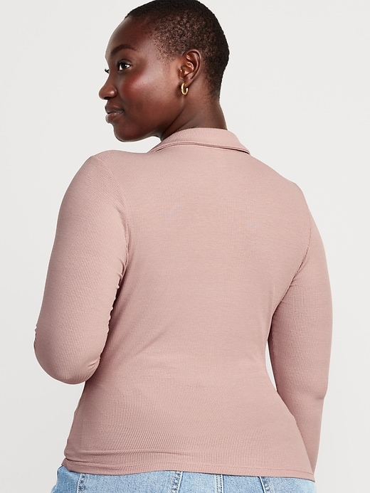 Image number 6 showing, Fitted Long-Sleeve Button-Front Top