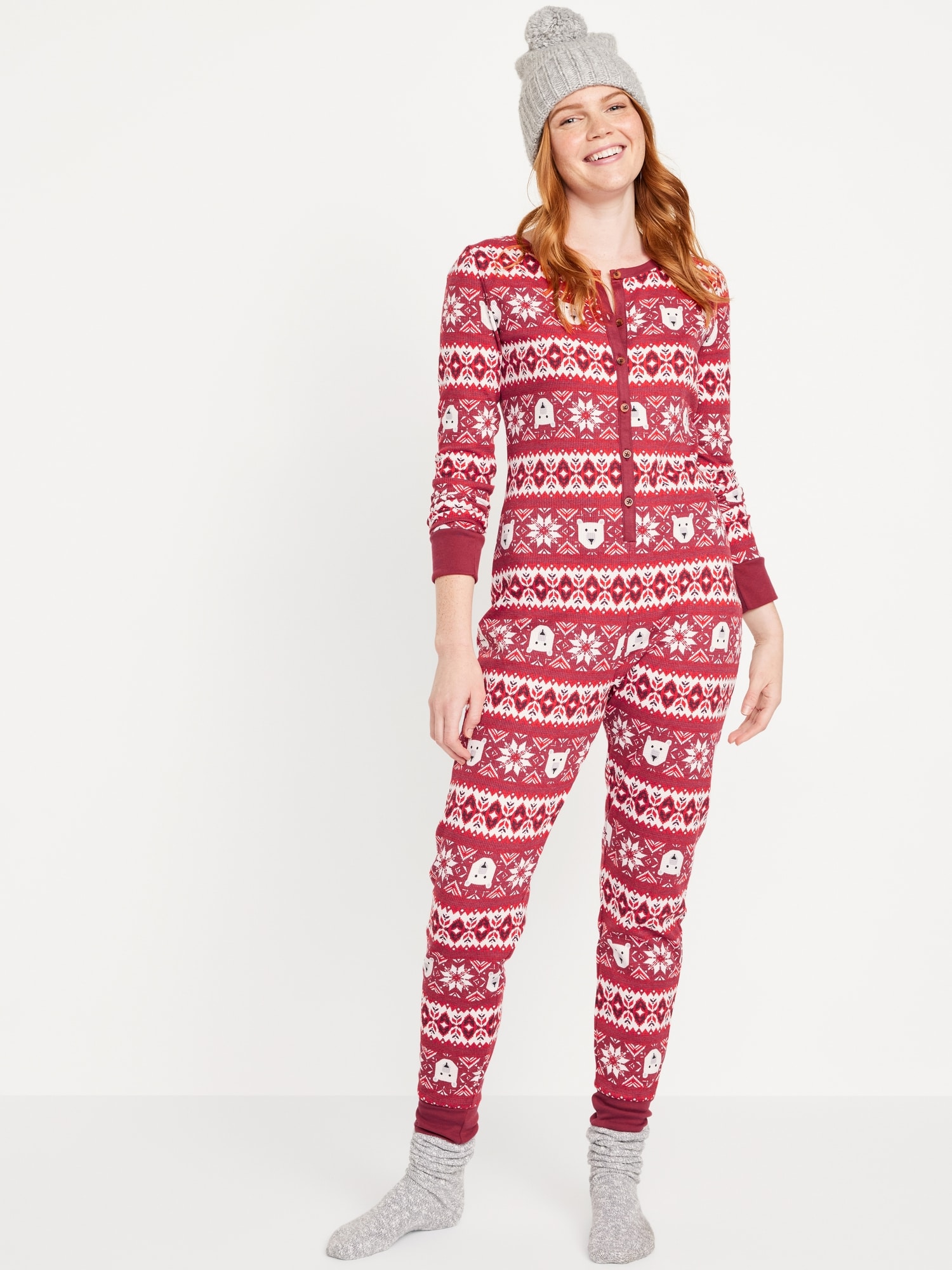 Thermal-Knit Pajama One-Piece | Old Navy