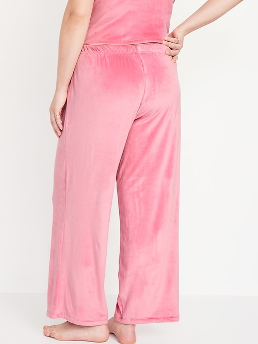 Image number 6 showing, High-Waisted Velour Pajama Pants