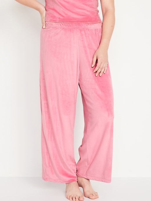 Image number 5 showing, High-Waisted Velour Pajama Pants