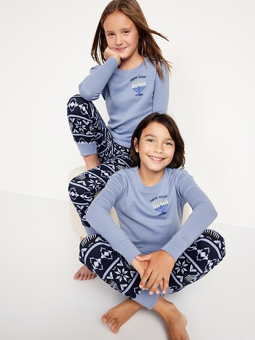 View large product image 1 of 4. Gender-Neutral Graphic Snug-Fit Pajama Set for Kids