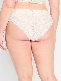 View large product image 6 of 6. Mid-Rise Lace-Back Hipster Underwear