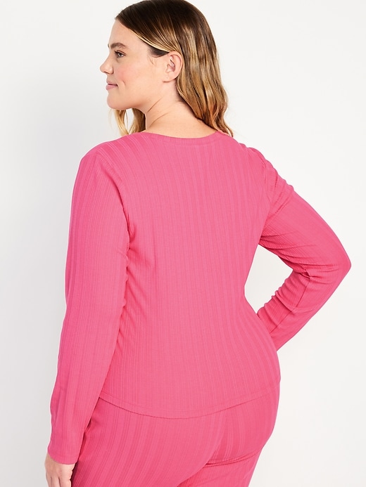 Image number 8 showing, Pointelle Knit Pajama Top