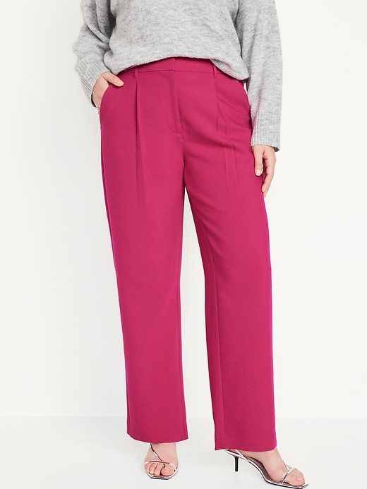 Image number 5 showing, Extra High-Waisted Pleated Taylor Wide-Leg Trouser Suit Pants for Women