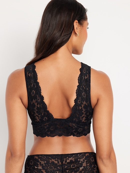 View large product image 2 of 8. Lace Front-Close Bralette Top