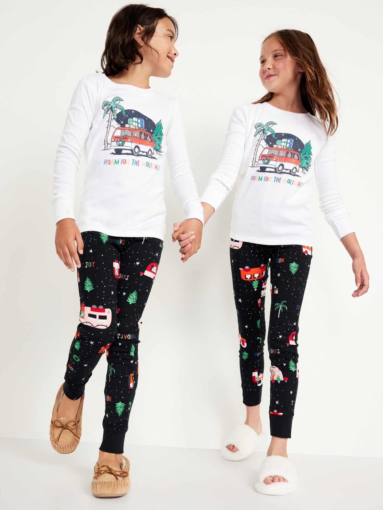 Matching Holiday Graphic Gender-Neutral Snug-Fit Pajama Set for Kids