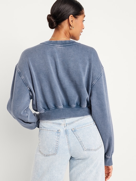Image number 6 showing, Oversized Crop Fleece Sweatshirt