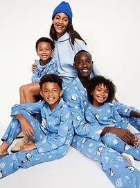 View large product image 4 of 4. Gender-Neutral Printed Microfleece One-Piece Pajama for Kids