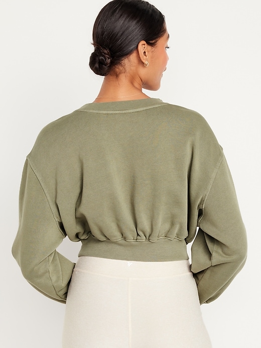 Image number 5 showing, Oversized Crop Fleece Sweatshirt