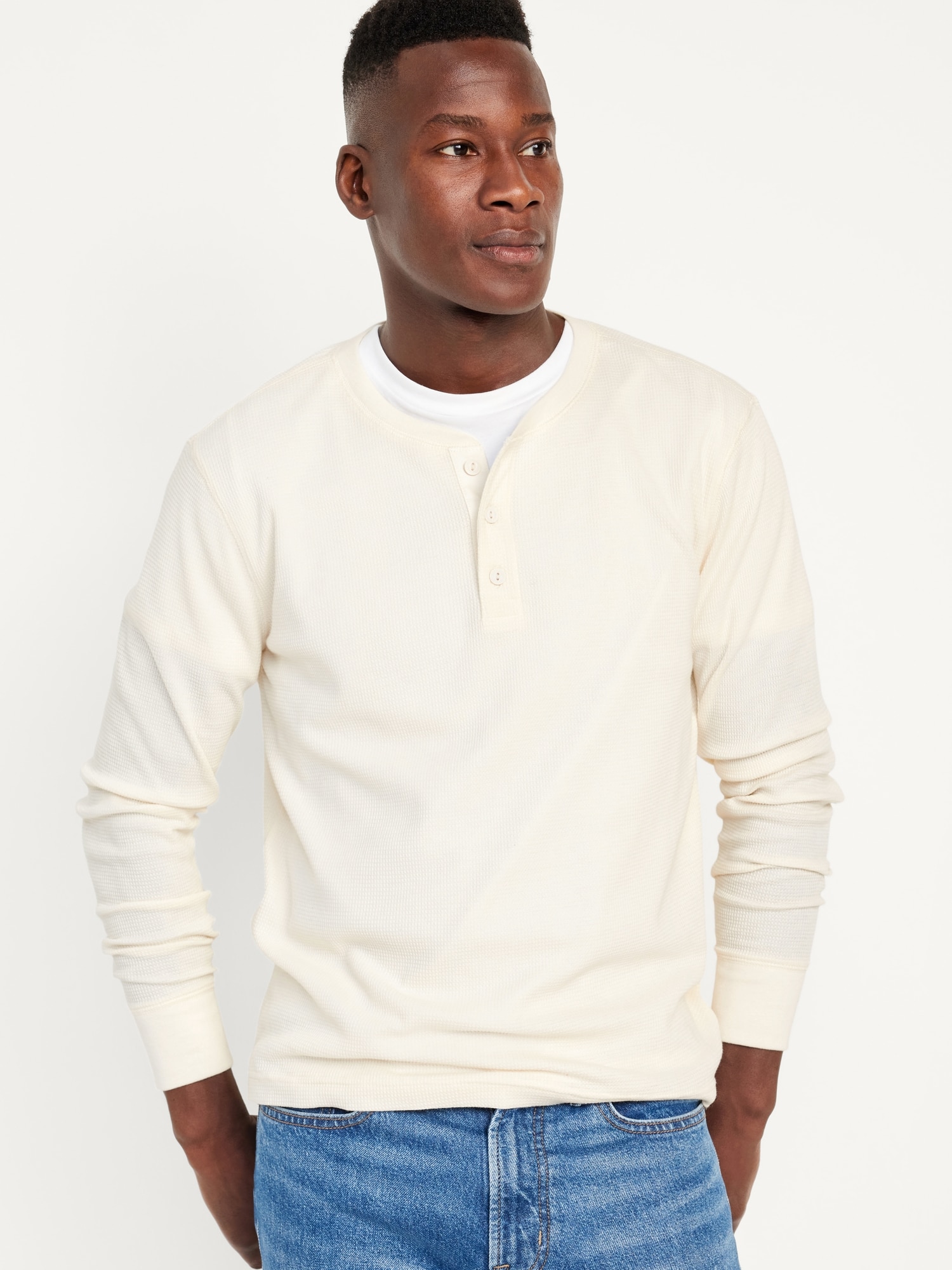 Old Navy Waffle-Knit Henley T-Shirt for Men