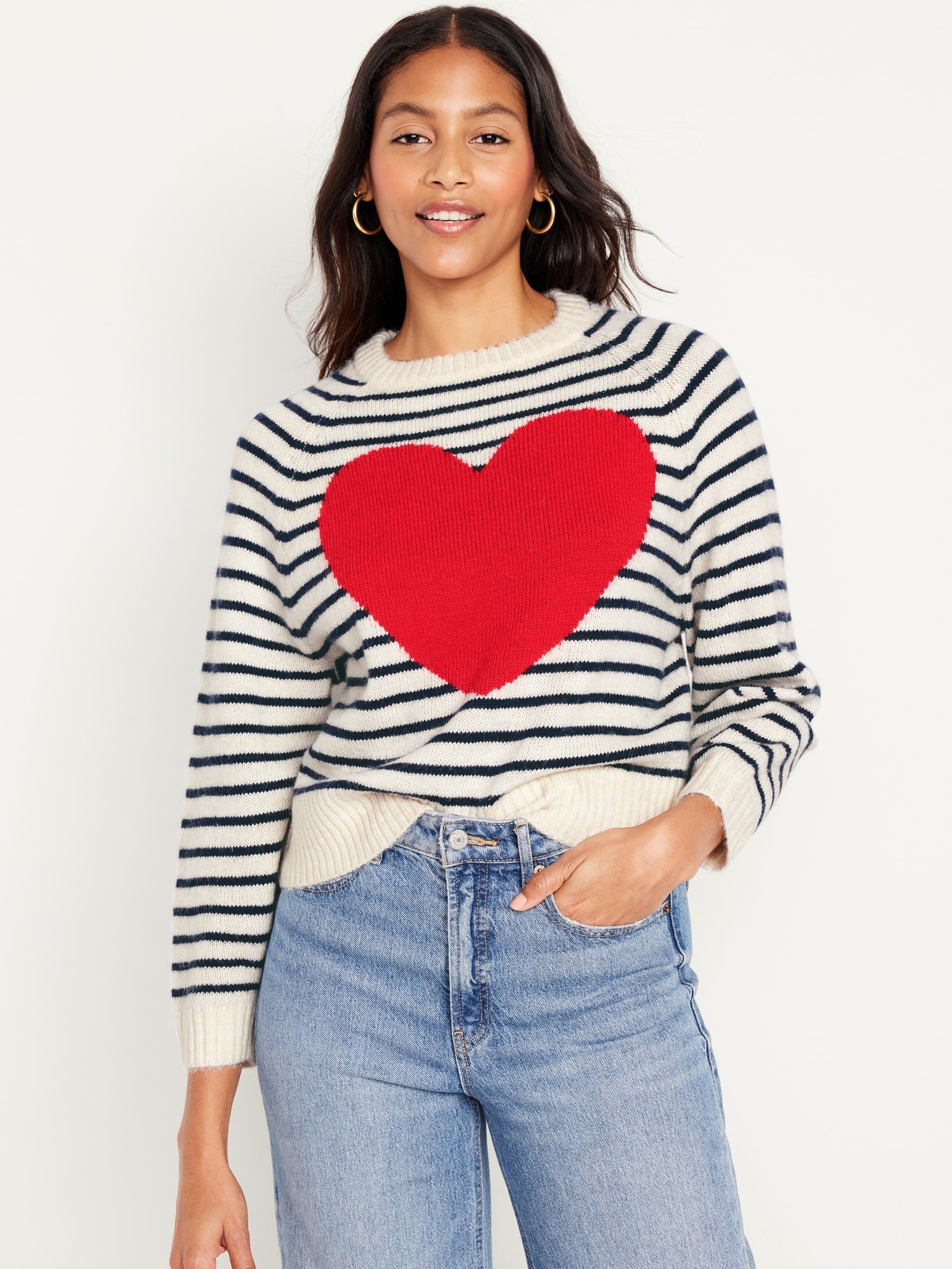 Cropped Crew-Neck Sweater