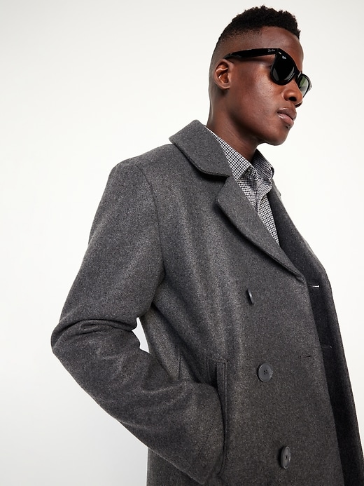 Image number 8 showing, Soft-Brushed Double-Breasted Peacoat