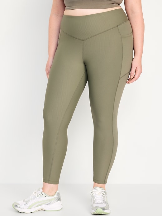 Image number 7 showing, High-Waisted PowerSoft Ribbed 7/8 Leggings