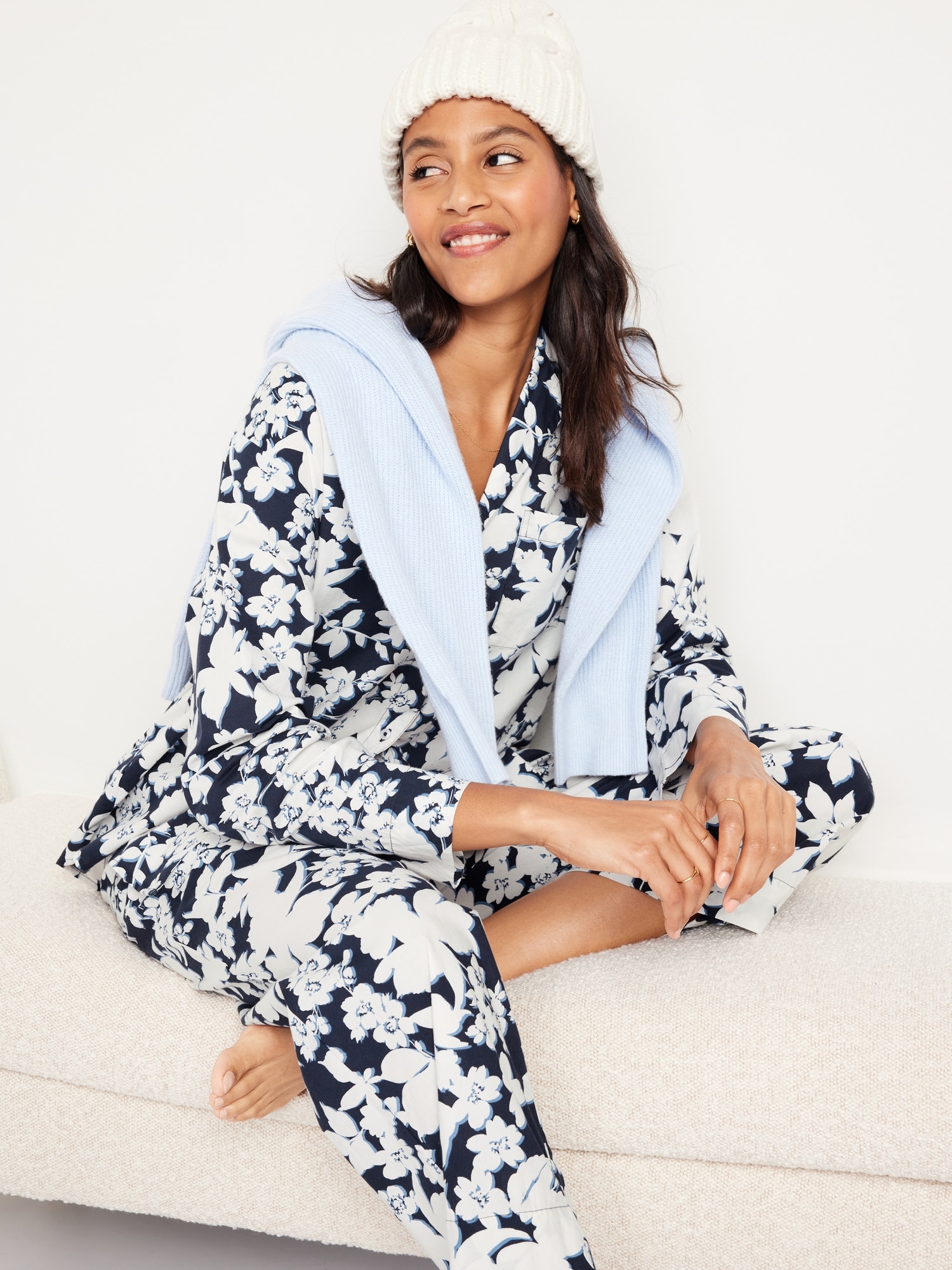 Oversized Poplin Pajama Set for Women | Old Navy