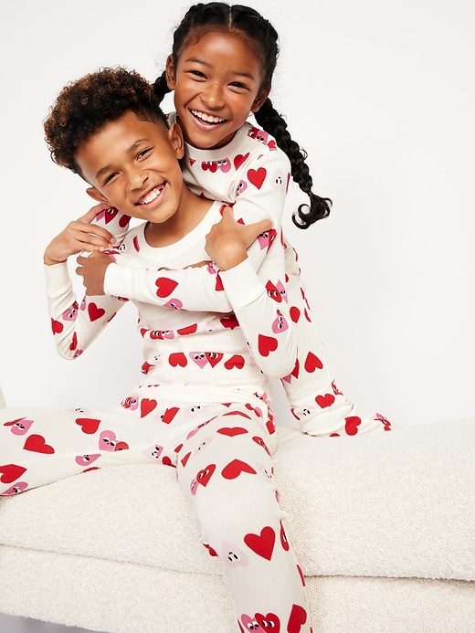 View large product image 1 of 3. Matching Gender-Neutral Printed Snug-Fit Pajama Set for Kids