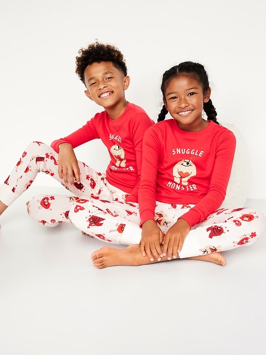 View large product image 1 of 3. Gender-Neutral Graphic Snug-Fit Pajama Set for Kids