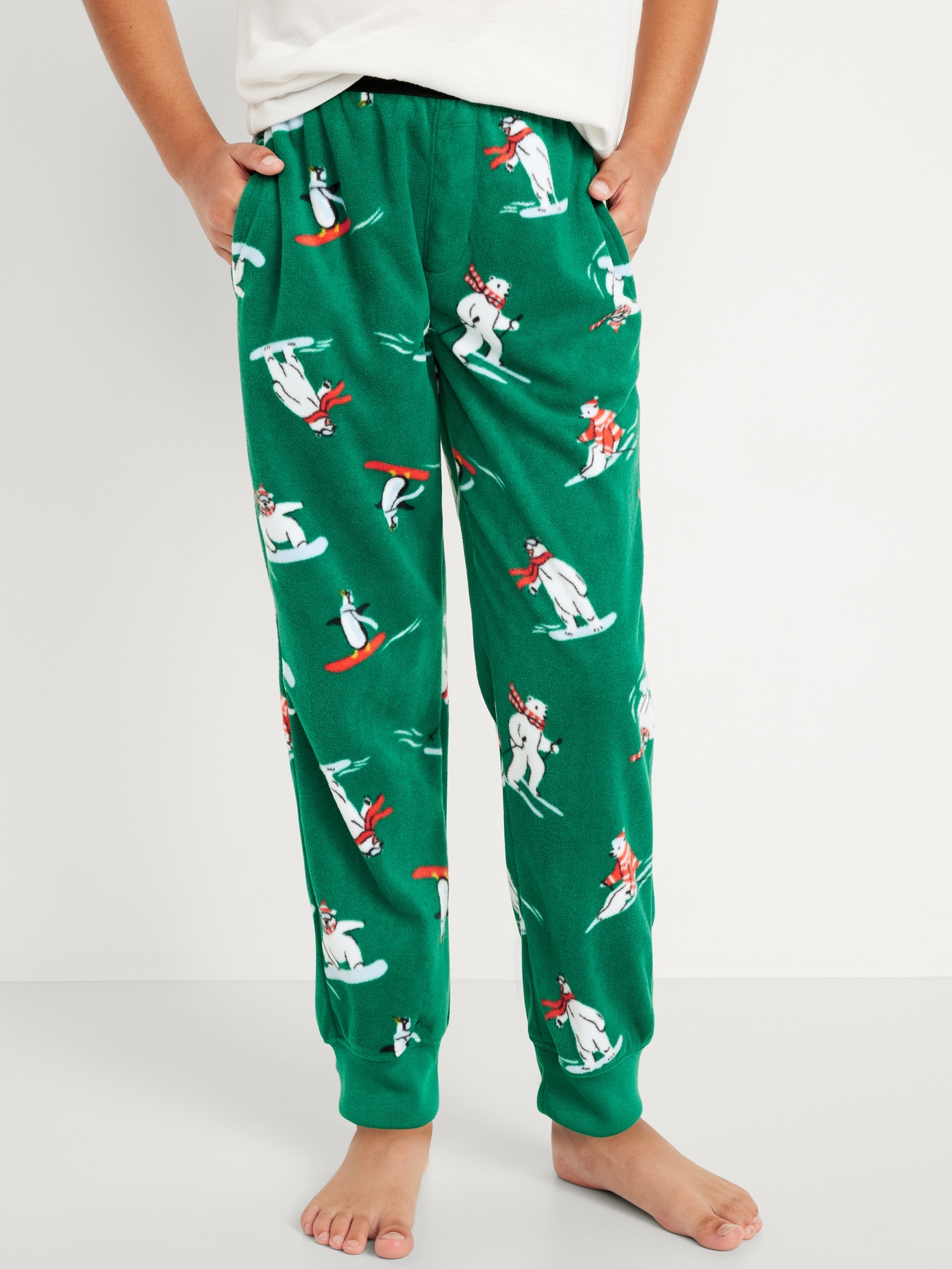 Printed Micro Fleece Pajama Jogger Pants for Boys