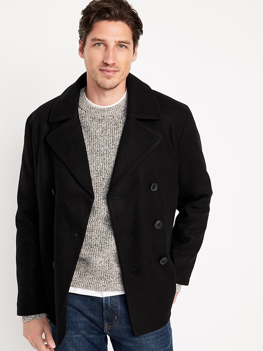Soft-Brushed Double-Breasted Peacoat for Men | Old Navy