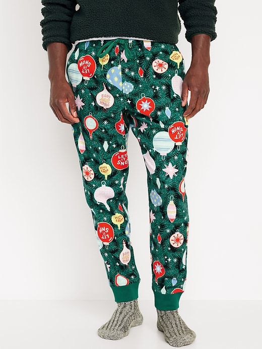 Image number 1 showing, Matching Printed Flannel Jogger Pajama Pants
