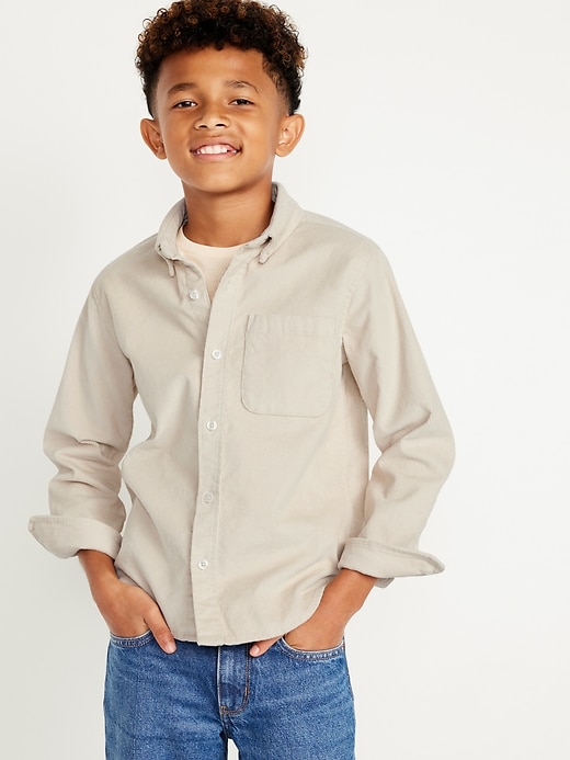 View large product image 1 of 3. Long-Sleeve Corduroy Pocket Shirt for Boys