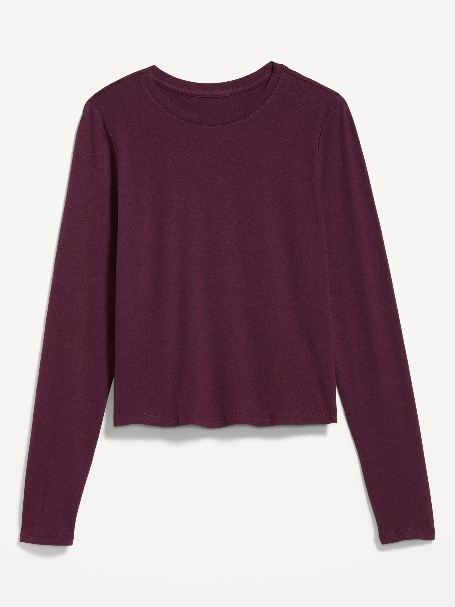 Entyinea Womens Tops Dressy Casual Basic Solid Soft Cotton Long Sleeve Neck  Top Shirts Purple XL 