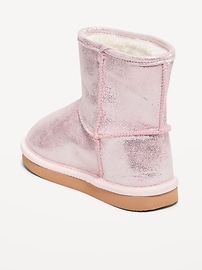 View large product image 3 of 3. Faux-Suede Sherpa-Lined Boots for Toddler Girls