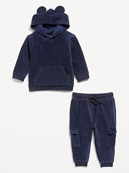 converse baby boy velour hoodie and pant