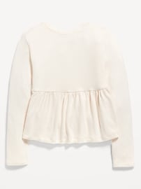 View large product image 4 of 4. Cozy-Knit Peplum Top for Girls