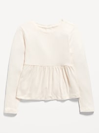View large product image 3 of 4. Cozy-Knit Peplum Top for Girls