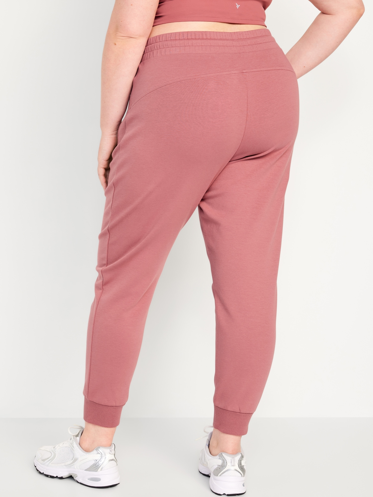 Cuffed High Waisted Oversized Jogger Trousers Pink