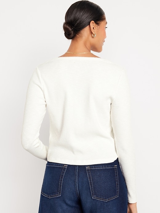 Button-Front Rib-Knit Top | Old Navy