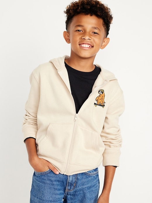 View large product image 1 of 2. Graphic Zip-Front Hoodie for Boys