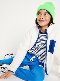 View large product image 3 of 4. Gender-Neutral Fleece Cinched Graphic Jogger Sweatpants for Kids