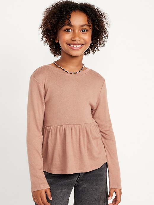 View large product image 1 of 3. Cozy-Knit Peplum Top for Girls