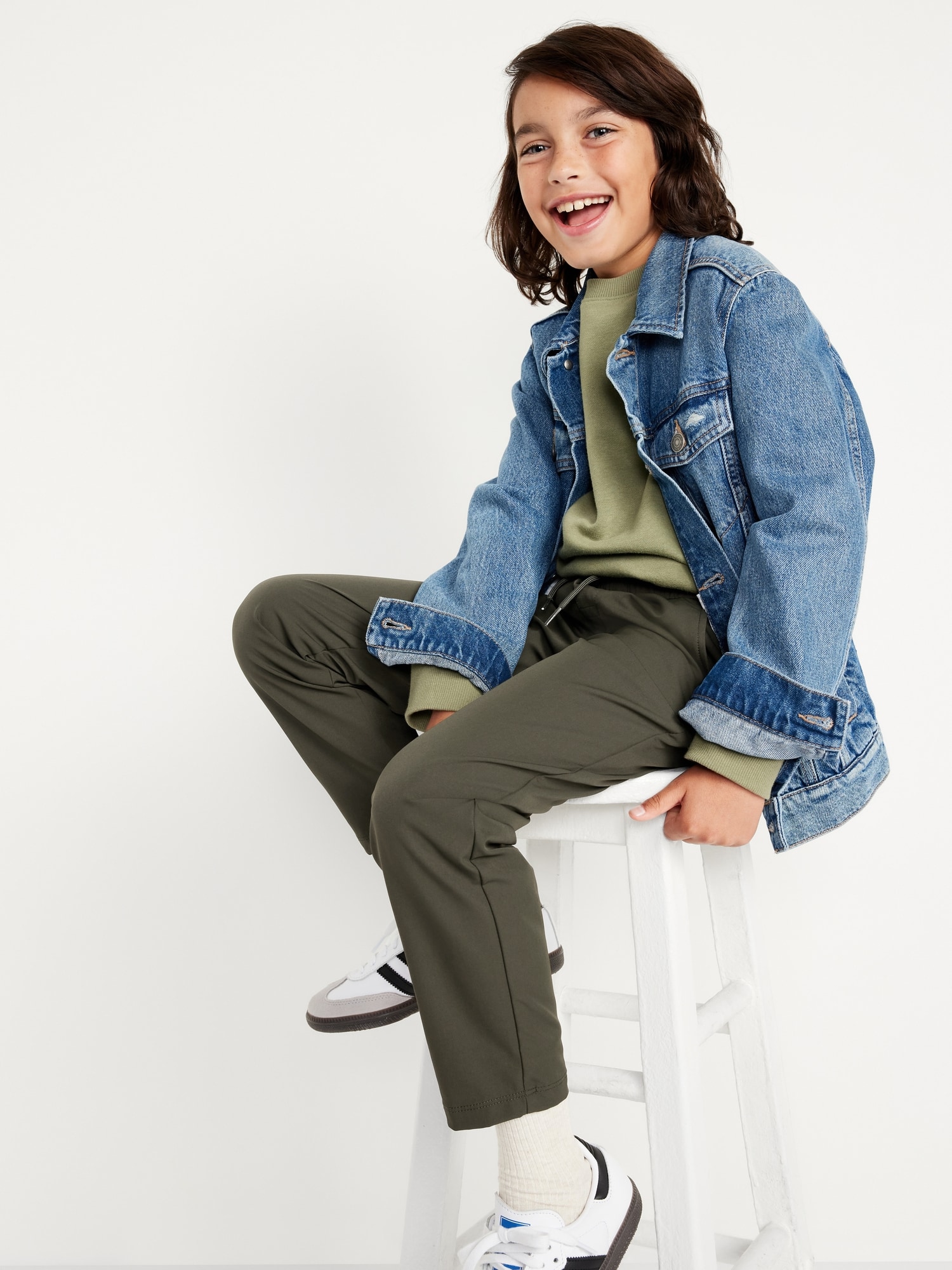 Relaxed Pull-On Tech Taper Pants for Boys | Old Navy