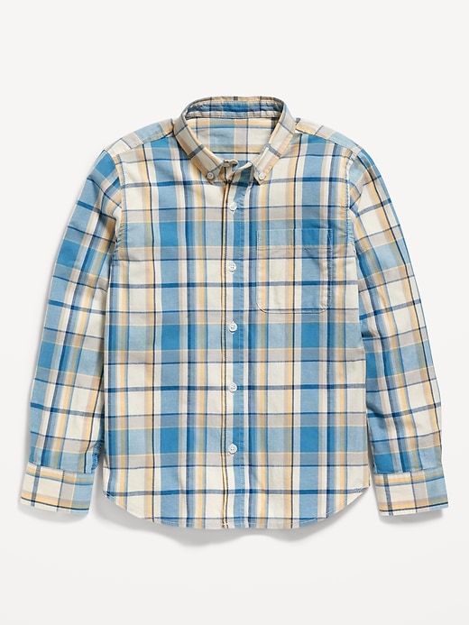 View large product image 1 of 1. Patterned Poplin Built-In Flex Shirt for Boys