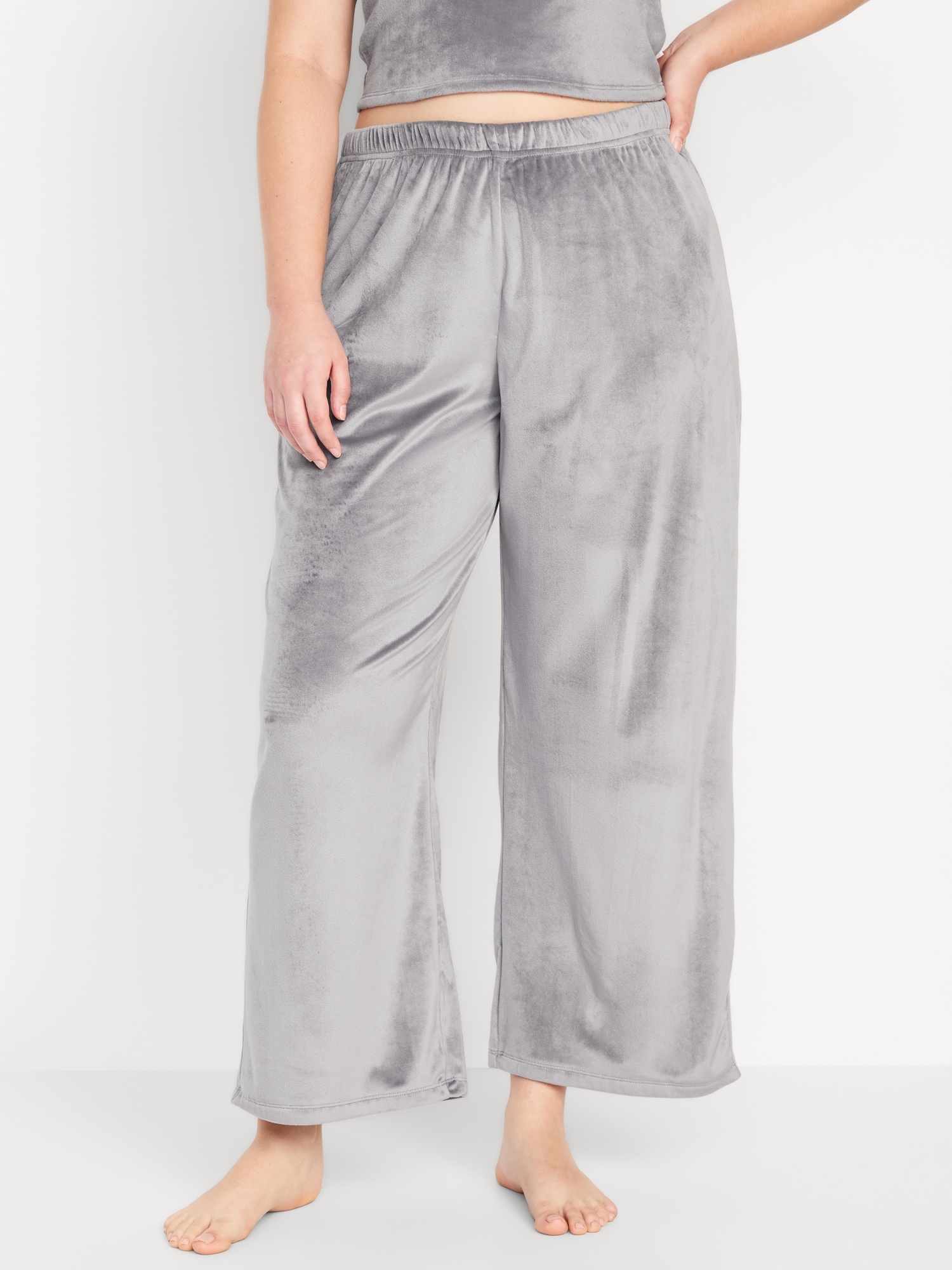 High-Waisted Velour Pajama Pants for Women | Old Navy
