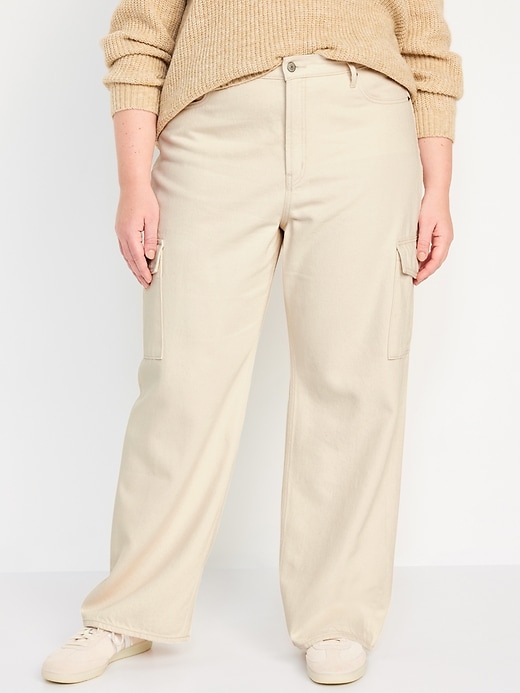 Image number 7 showing, Extra High-Waisted Wide-Leg Cargo Jeans