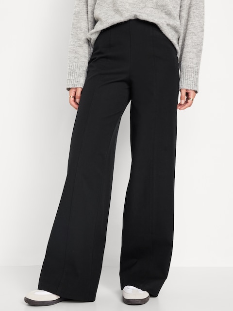 High-Waisted Pull-On Pixie Super Wide-Leg Pants - Black Jack