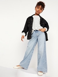 View large product image 3 of 4. High-Waisted Super Baggy Wide-Leg Jeans for Girls