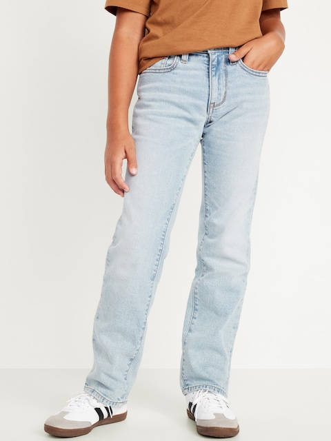 Straight-Leg Built-In Flex Jeans for Boys - Light Wash