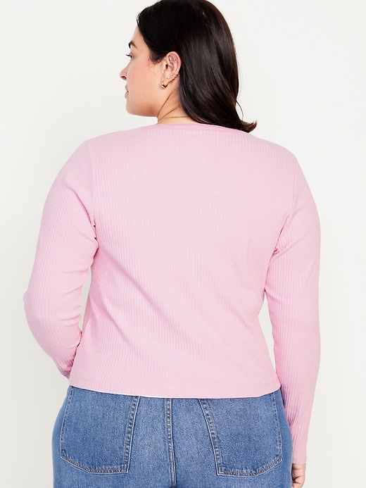 Image number 8 showing, Button-Front Rib-Knit Top