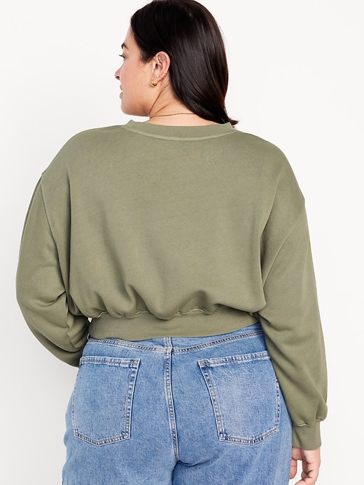 Image number 5 showing, Oversized Crop Fleece Sweatshirt