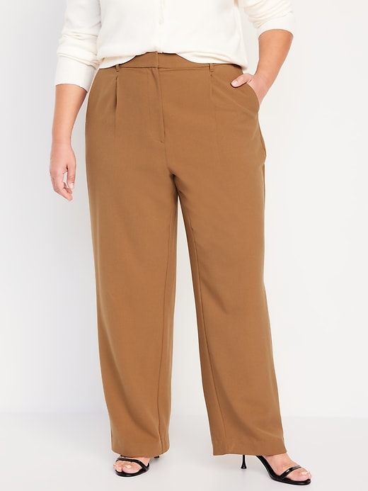 Image number 7 showing, Extra High-Waisted Pleated Taylor Trouser Wide-Leg Pants
