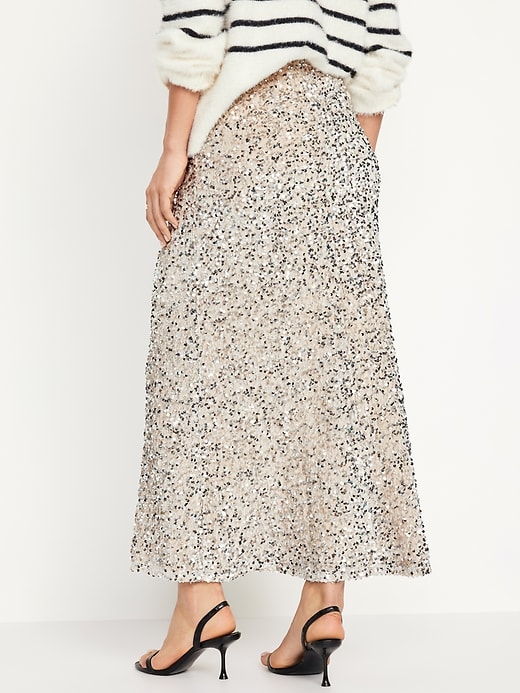 Image number 2 showing, Sequin A-Line Maxi Skirt