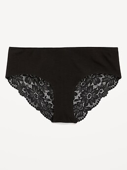 Mid-Rise Lace-Back Hipster Underwear